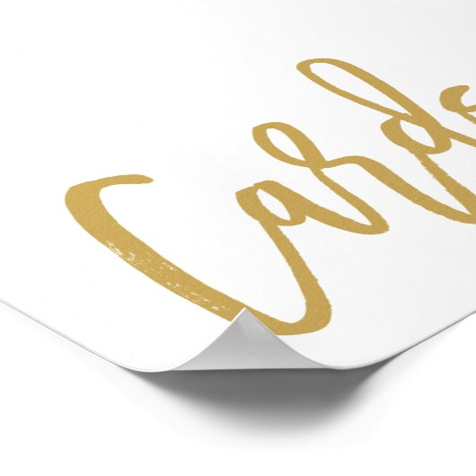 Chic Hand Lettered Gold Wedding Cards Poster (Ecke)