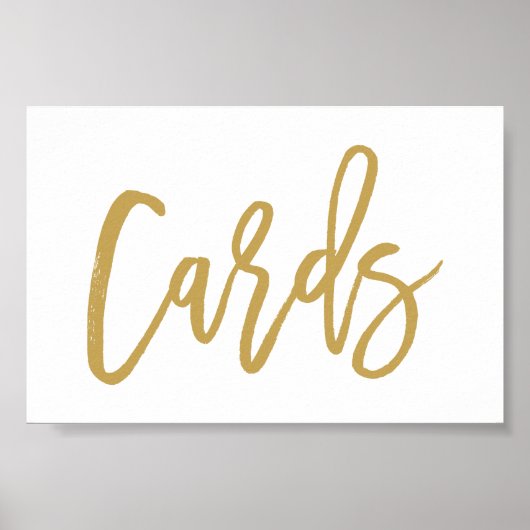 Chic Hand Lettered Gold Wedding Cards Poster (Vorne)