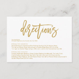 Chic Hand Lettered Gold Wedding Directors Card Begleitkarte