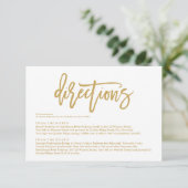 Chic Hand Lettered Gold Wedding Directors Card Begleitkarte (Stehend Vorderseite)