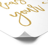 Chic Hand Lettered Gold Wedding Finden Sie Ihren P Poster (Ecke)