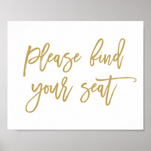 Chic Hand Lettered Gold Wedding Finden Sie Ihren P Poster (Vorne)