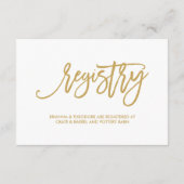 Chic Hand Lettered Gold Wedding Guest Information Begleitkarte (Rückseite)