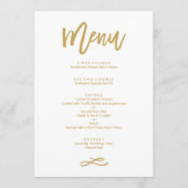 Chic Hand Lettered Gold Wedding Menu Menükarte (Vorderseite)