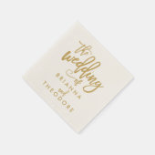 Chic Hand Lettered Gold Wedding Napkins Serviette (Ecke)