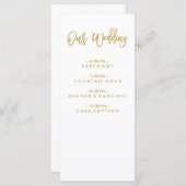 Chic Hand Lettered Gold Wedding Programm (Vorne/Hinten)