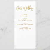 Chic Hand Lettered Gold Wedding Programm (Vorderseite)