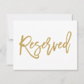 Chic Hand Lettered Gold Wedding Reservierte Zeiche Einladung (Vorderseite)