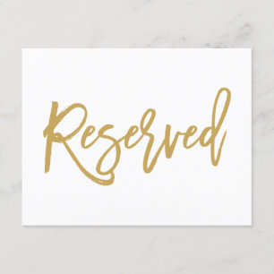 Chic Hand Lettered Gold Wedding Reservierte Zeiche Einladung