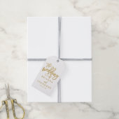 Chic Hand Lettered Gold Wedding-Tag Geschenkanhänger (Mit Garn)
