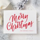 Chic Hand Lettered Merry Christmas Holiday Card Dankeskarte