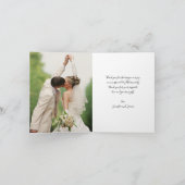 Chic Hand Lettered Script Foto Wedding Vielen Dank Karte (Innenseite)