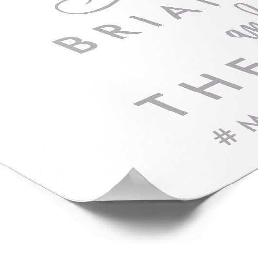 Chic Hand Lettered Silver Wedding Willkommenszeich Poster (Ecke)