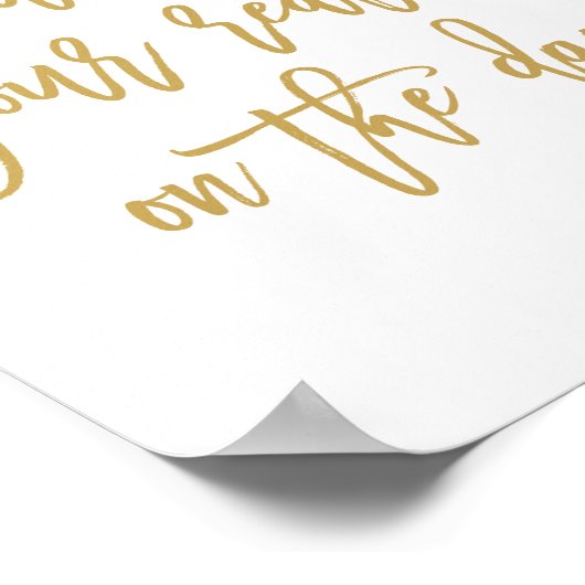 Chic Hand Lettered Wedding Dance Floor Sign Poster (Ecke)