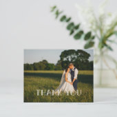 Chic Hand Lettered Wedding DANK YOU white Postkarte (Stehend Vorderseite)