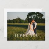 Chic Hand Lettered Wedding DANK YOU white Postkarte (Vorne/Hinten)