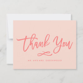 Chic Hand Lettered Wedding Danke | Korallen