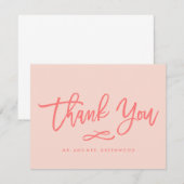 Chic Hand Lettered Wedding Danke | Korallen (Vorne/Hinten)