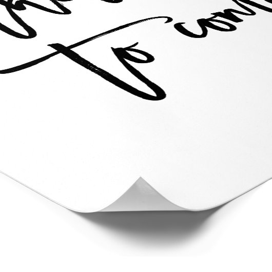 Chic Hand Lettered Wedding Open Bar Caution Sign Poster (Ecke)