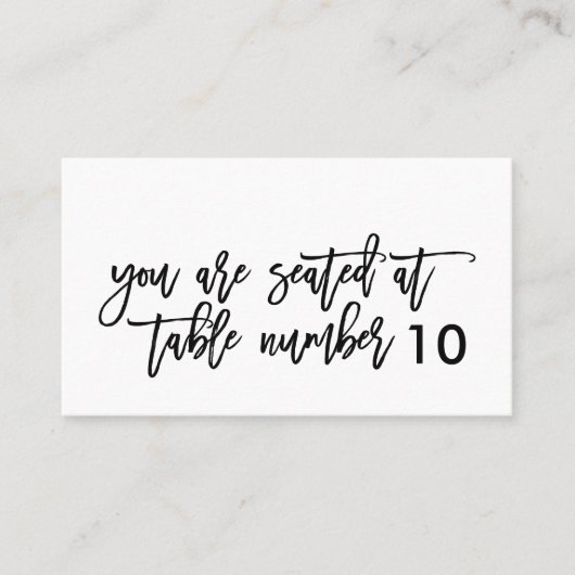 Chic Hand Lettered Wedding Platzkarte (Vorderseite)