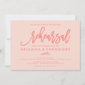 Chic Hand Lettered Wedding Probe Coral Einladung (Vorderseite)