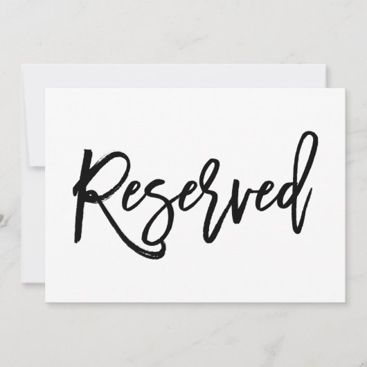 Chic Hand Lettered Wedding Reservierte Zeichen Einladung (Vorderseite)