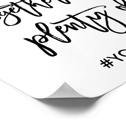 Chic Hand Lettered Wedding Seating Sign Poster (Ecke)