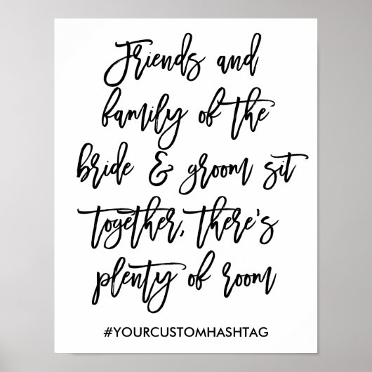 Chic Hand Lettered Wedding Seating Sign Poster (Vorne)