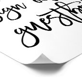 Chic Hand Lettered Wedding Sign Our Guest Book Poster (Ecke)