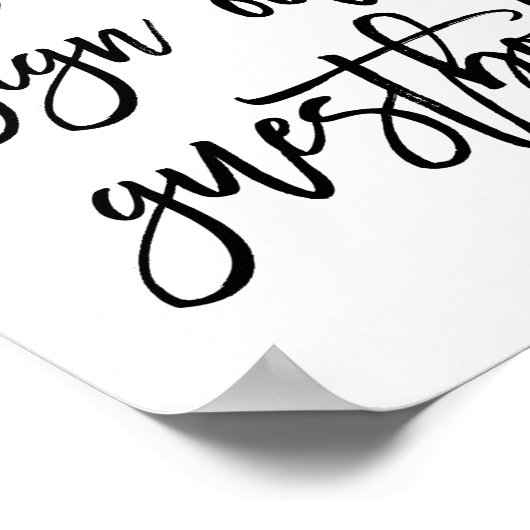 Chic Hand Lettered Wedding Sign Our Guest Book Poster (Ecke)