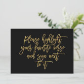 Chic Hand Lettered Wedding Verse Guest Book Sign Einladung (Stehend Vorderseite)