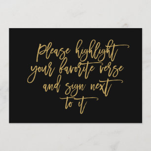 Chic Hand Lettered Wedding Verse Guest Book Sign Einladung