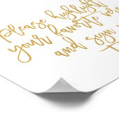 Chic Hand Lettered Wedding Verse Guest Book Sign Poster (Ecke)