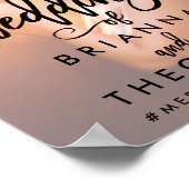 Chic Hand Lettered Wedding Welcome Sign Black Poster (Ecke)