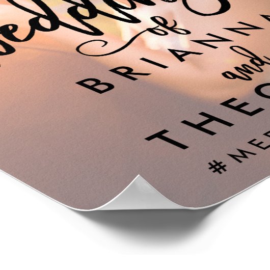 Chic Hand Lettered Wedding Welcome Sign Black Poster (Ecke)