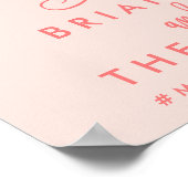 Chic Hand Lettered Wedding Welcome Sign Coral Poster (Ecke)