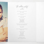 Chic Hand Lettered Wedding Zeremony Foto Program Dreifach-gefaltete Programmkarte (Innenseite Mitte)
