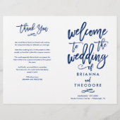 Chic Hand Lettered Wedding Zeremony Programm gekla (Vorderseite)