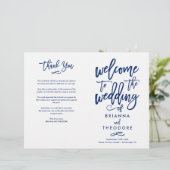 Chic Hand Lettered Wedding Zeremony Programm gekla (Stehend Vorderseite)