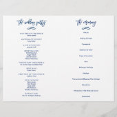 Chic Hand Lettered Wedding Zeremony Programm gekla (Rückseite)