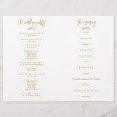 Chic Hand Lettered Wedding Zeremony Programm gekla (Rückseite)