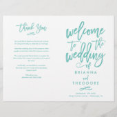 Chic Hand Lettered Wedding Zeremony Programm gekla (Vorderseite)
