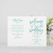 Chic Hand Lettered Wedding Zeremony Programm gekla (Stehend Vorderseite)