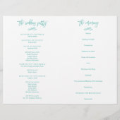 Chic Hand Lettered Wedding Zeremony Programm gekla (Rückseite)
