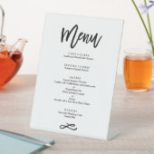 Chic Hand Lettered Wedtered Menu Black Sockelschild (In Situ)