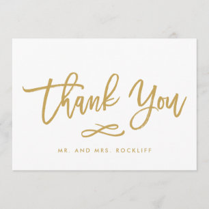 Chic Hand Letters Gold Danke Flat