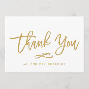 Chic Hand Letters Gold Danke Flat