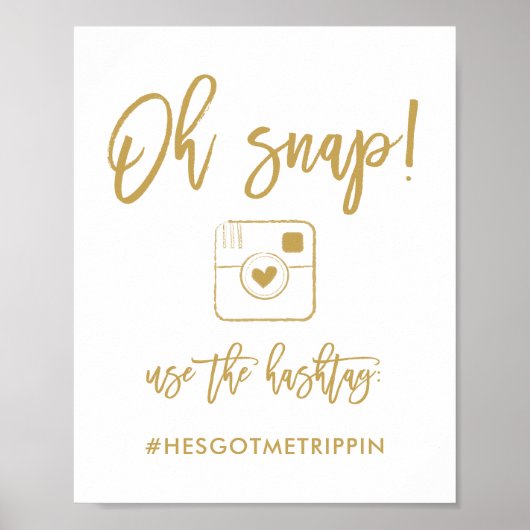 Chic Hand Letters Oh Snap Hashtag Zeichen Poster (Vorne)
