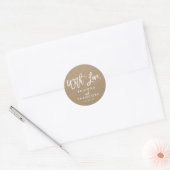 Chic Hand Lettic Rustic "Mit Liebe" Gefallen-Label Runder Aufkleber (Umschlag)