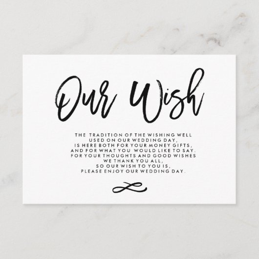 Chic Hand Letting Hochzeit wünschend gut Begleitkarte (Vorderseite)